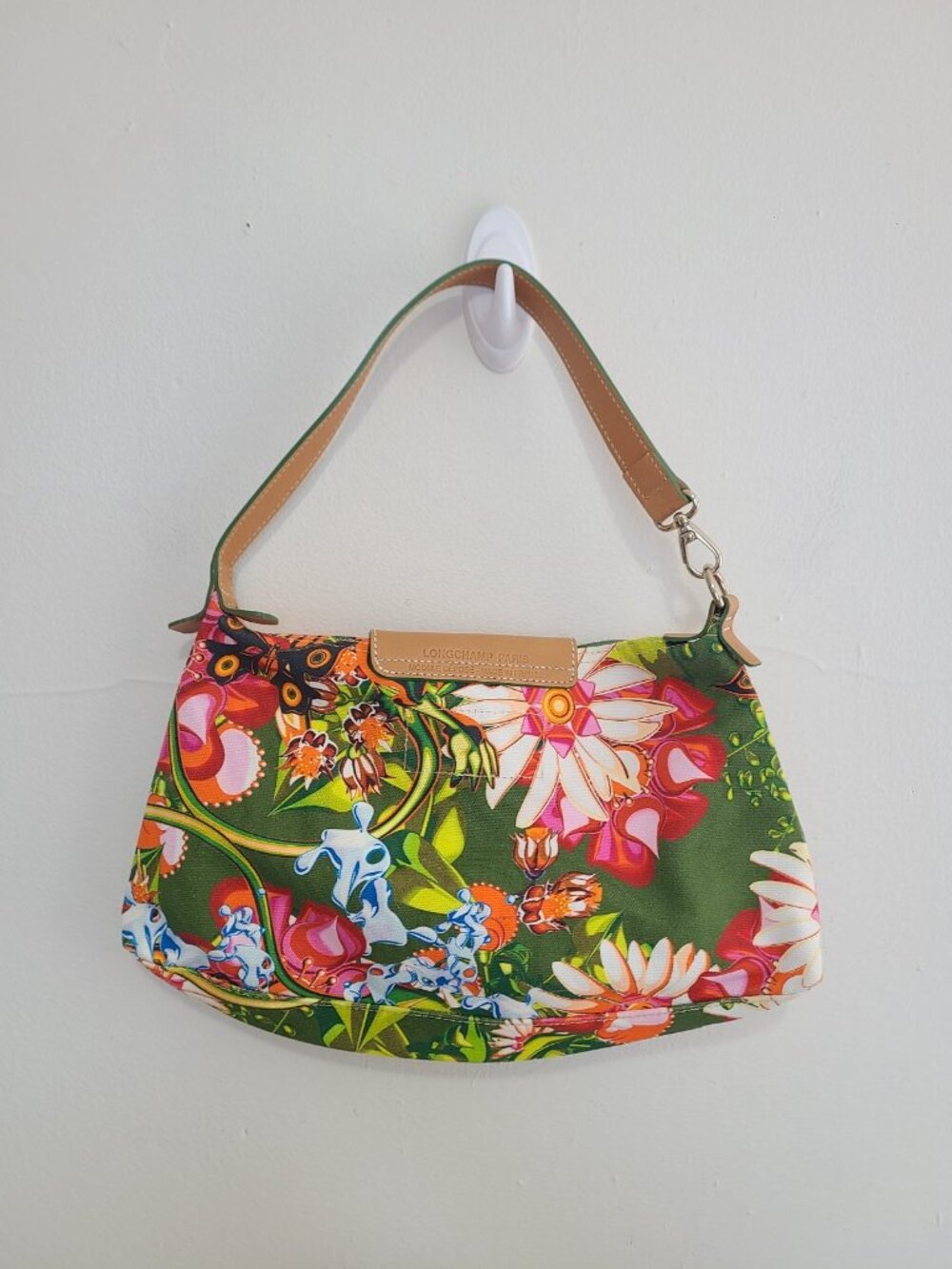 Longchamp x Me Company Mini Le Pliage Floral Hand Bag Canvas - Picture 2 of 10